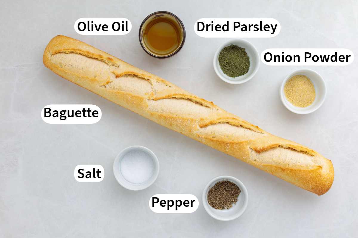 Ingredients to make baguette crackers.