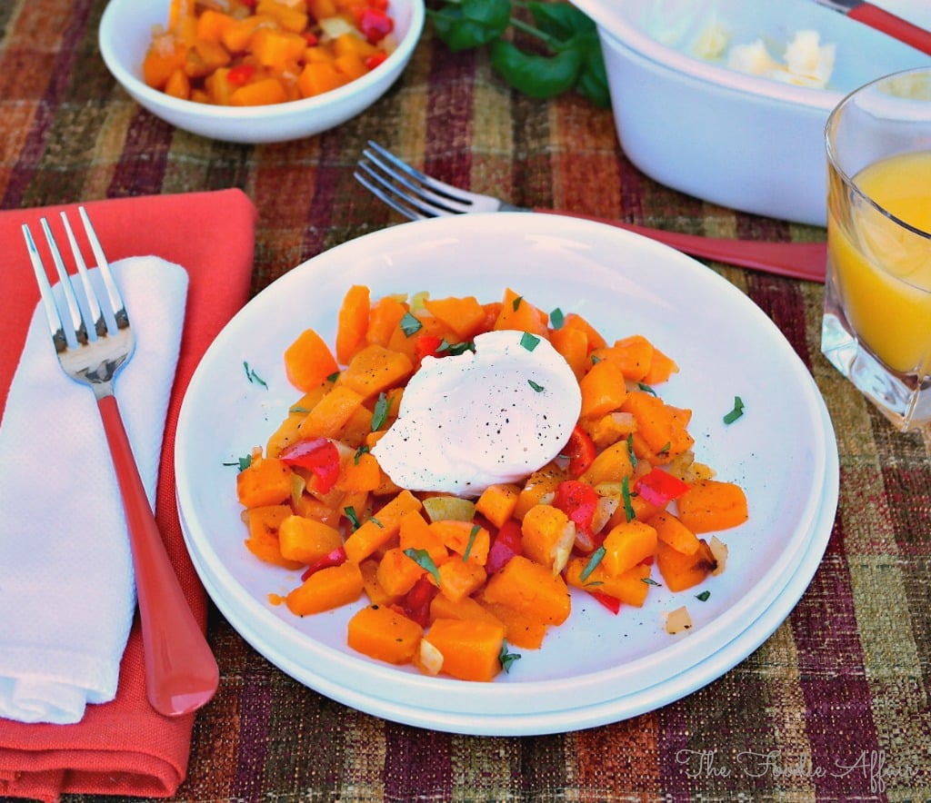 Butternut Squash Hash with Poached Eggs - The Foodie Affair