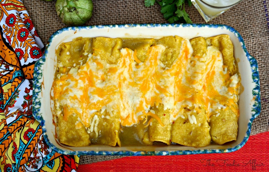 Green Chile Chicken Enchiladas - The Foodie Affair