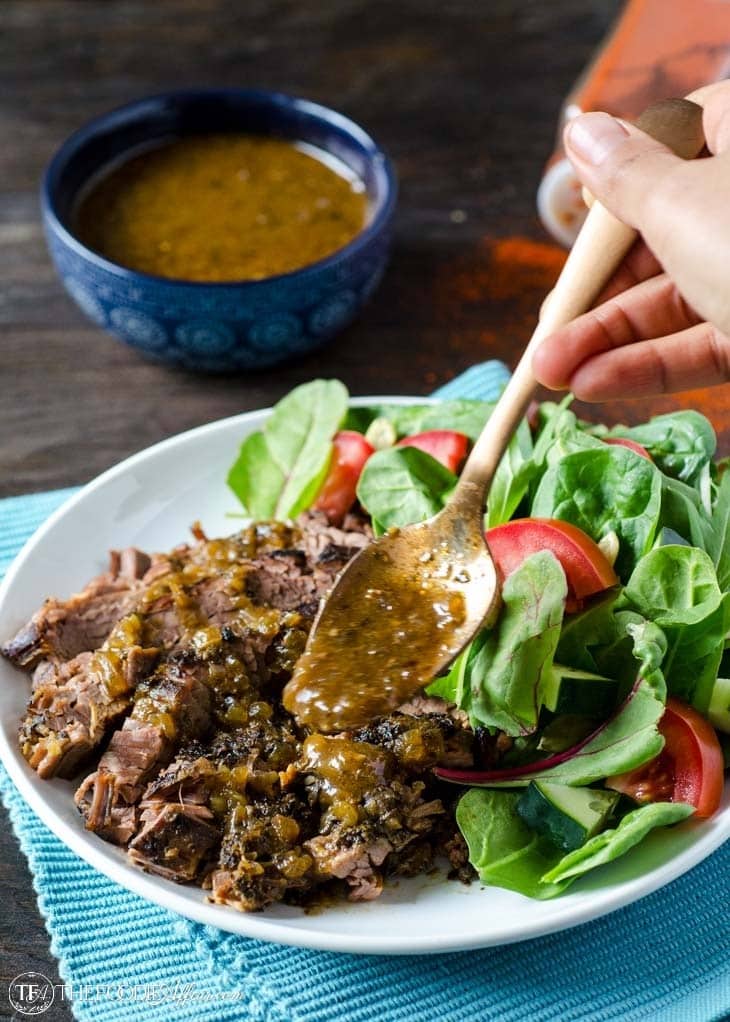 flank steak slow cooker recipe with green salad