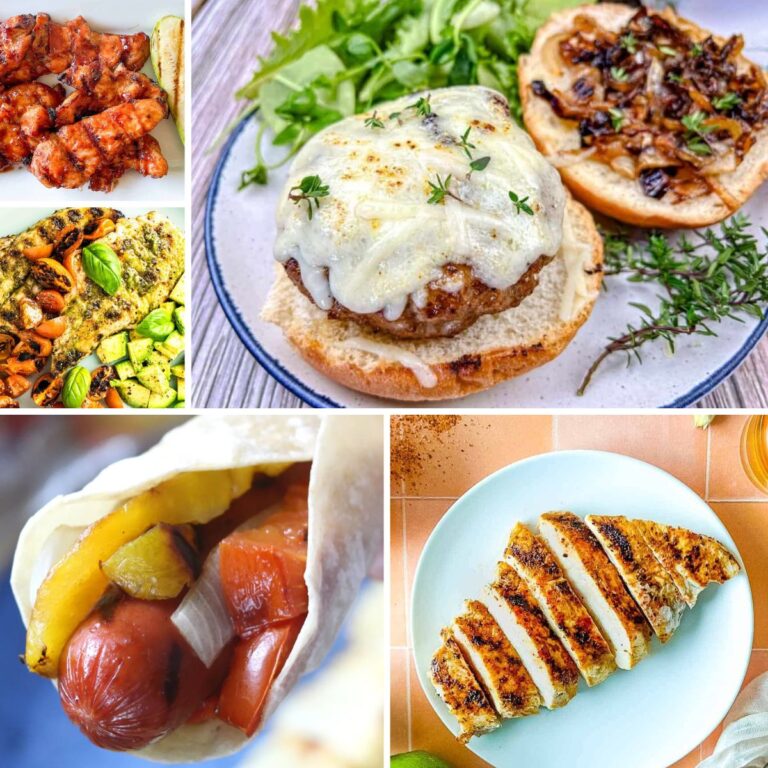 Square collage of grilling recipes.