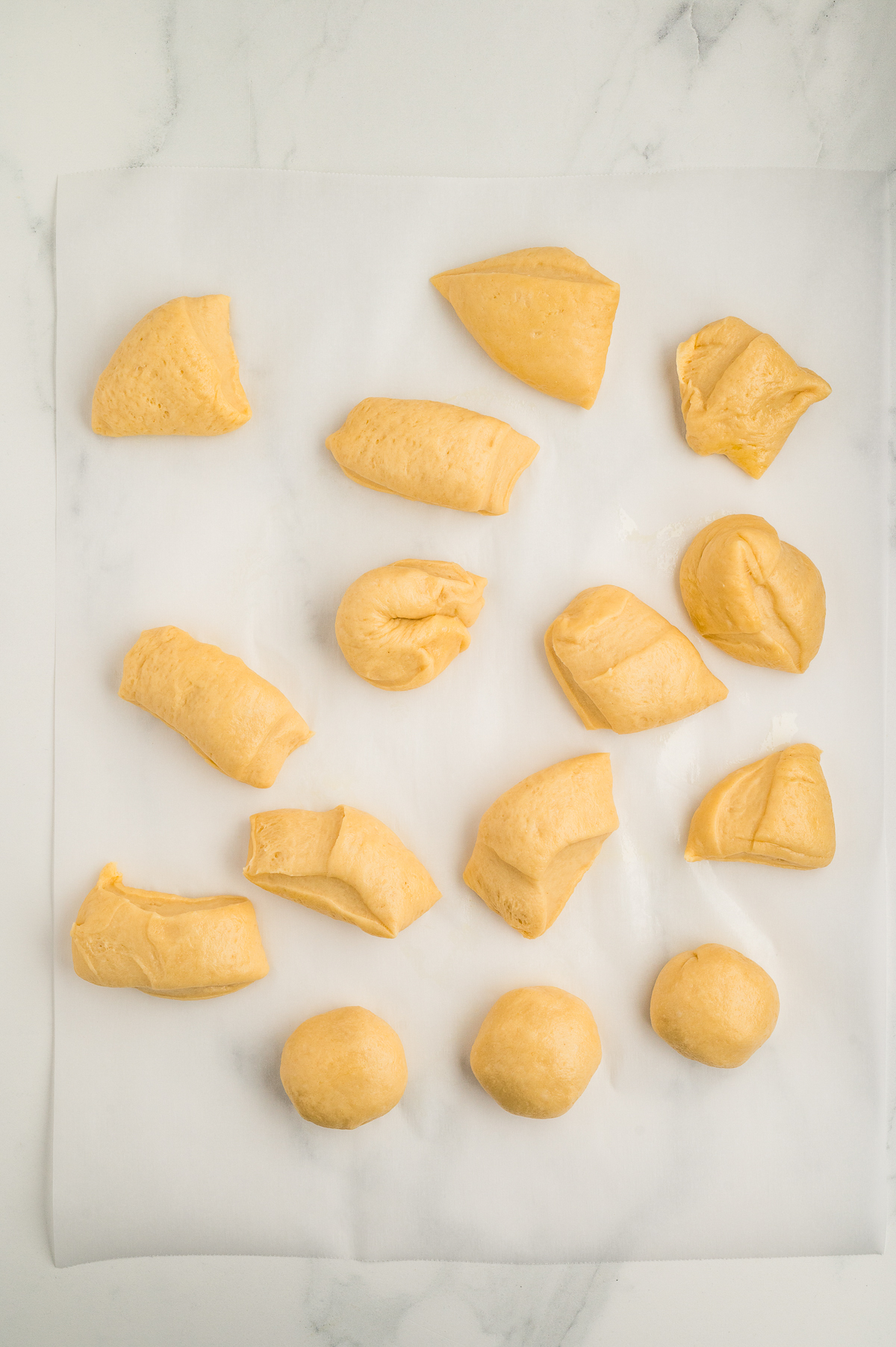 Roll dough before placing in a baking dish.