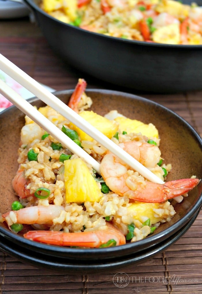 Quick and Easy Shrimp and Pineapple Fried Rice made - The Foodie Affair