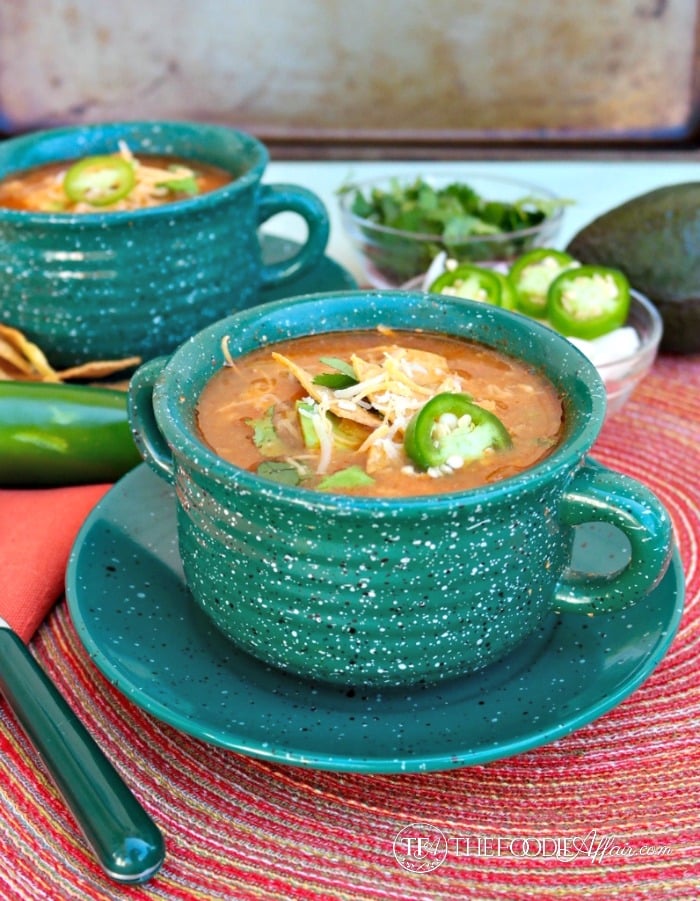 Slow Cooker Chicken Tortilla Soup - The Foodie Affair